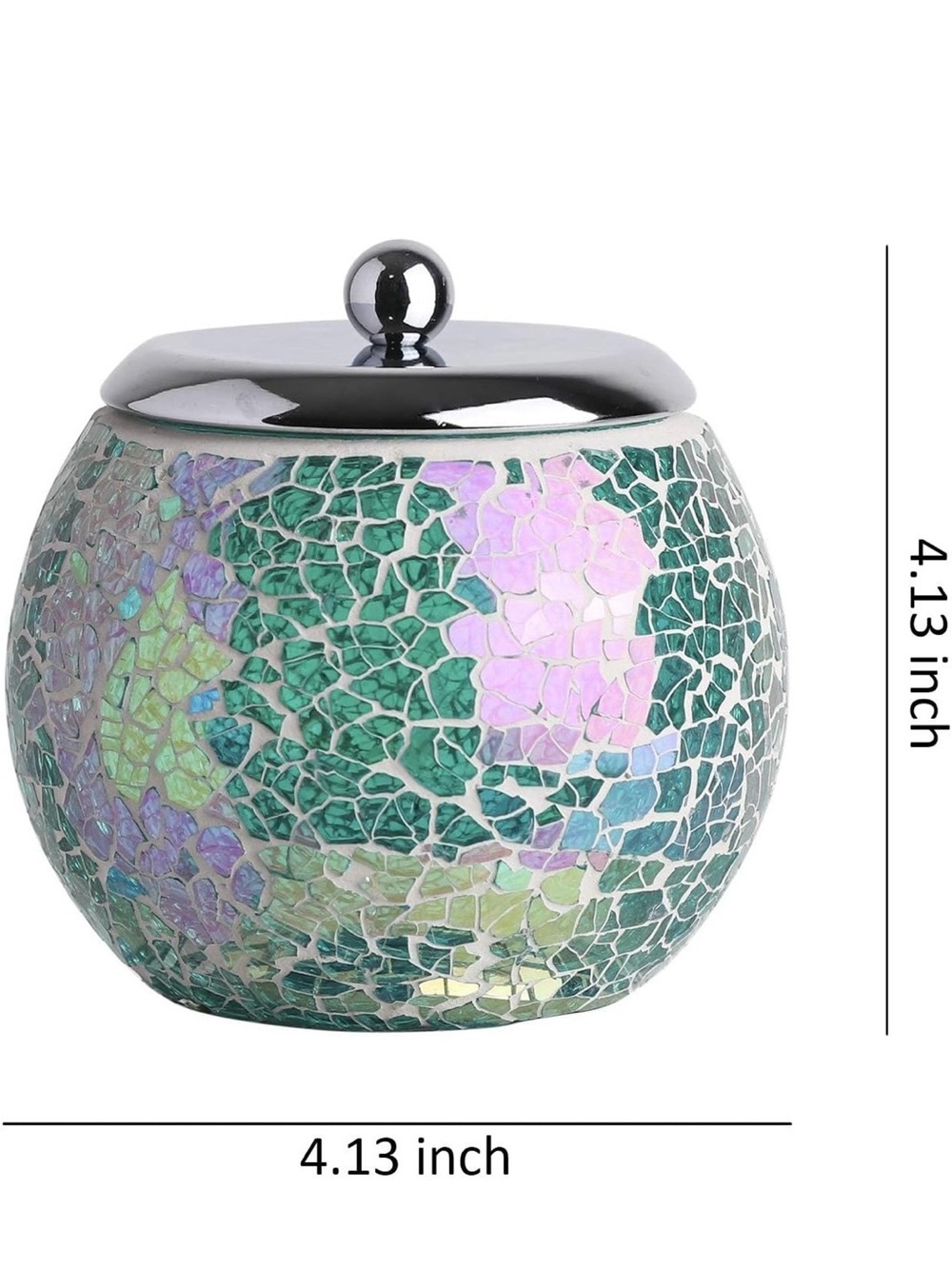 Iridescent Teal/Green Mosaic Glass - Elegant Bathroom Set - Picture 4 of 7